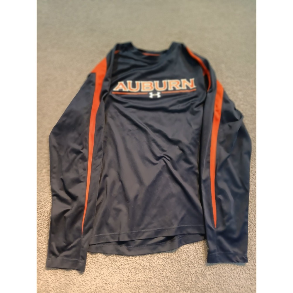 Under Armour HeatGear Auburn Tigers Long Sleeve Performance Shirt Men's L Navy